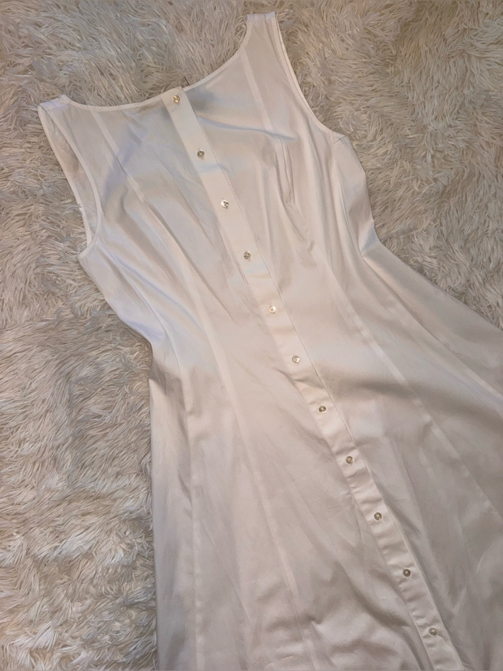 NEW Polo Ralph Lauren Paneled Cotton Button-Up Midi White Dress sz 4 - Picture 5 of 9